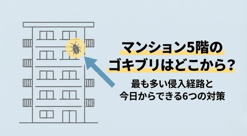 マンション5階のゴキブリはどこから？最も多い侵入経路と今日からできる6つの対策のアイキャッチ