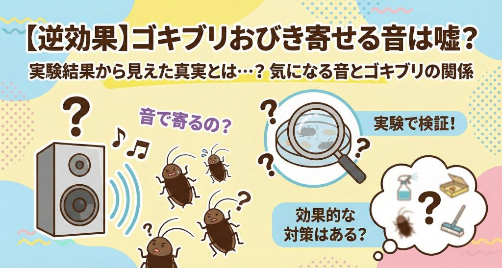 【逆効果】ゴキブリおびき寄せる音は嘘？実験でわかった結論と“即退治”する方法
