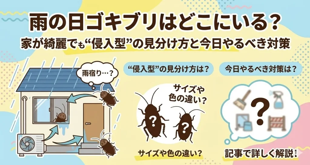 雨の日ゴキブリはどこにいる？家が綺麗でも出る“侵入型”の見分け方と今日やるべき対策