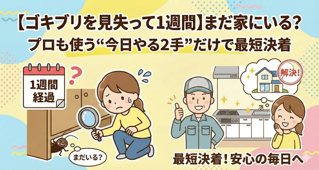 【ゴキブリを見失って1週間】まだ家にいる？プロも使う“今日やる2手”だけで最短決着