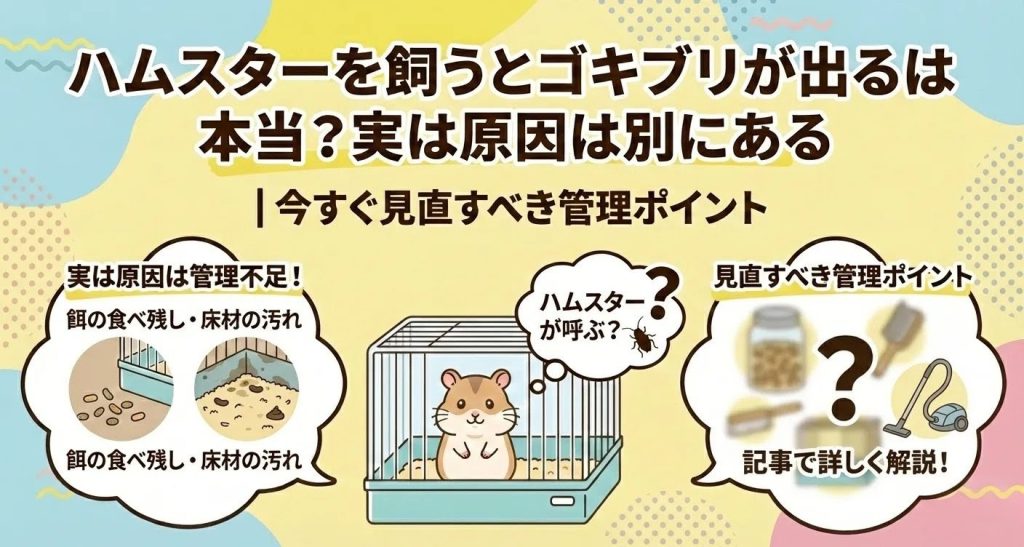 ハムスターを飼うとゴキブリが出るは本当？実は原因は別にある｜今すぐ見直すべき管理ポイント