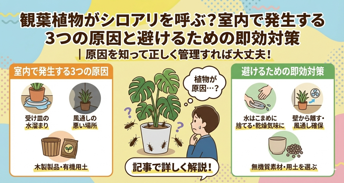 観葉植物がシロアリを呼ぶ？室内で発生する3つの原因と避けるための即効対策