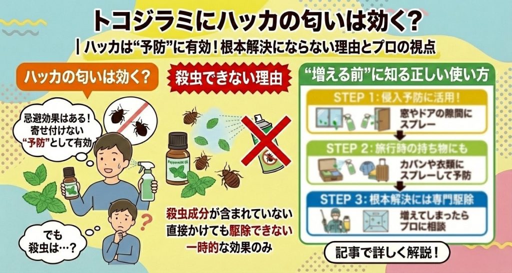 トコジラミにハッカの匂いは効く？殺虫できない理由と“増える前”に知る正しい使い方