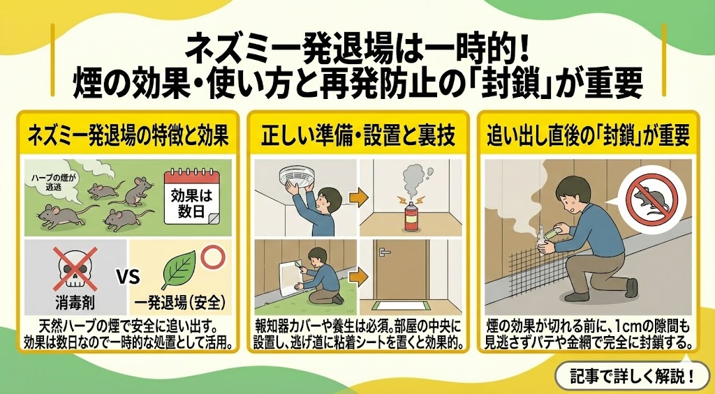 ネズミ一発退場は部屋で使える？屋根裏との使い分けと効果的な使い方
