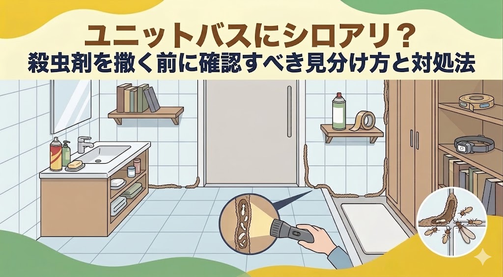 ユニットバスにシロアリ？殺虫剤を撒く前に確認すべき見分け方と被害を最小限に抑える対処法