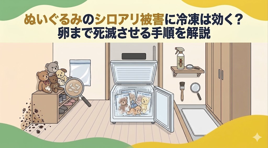 ​ぬいぐるみのシロアリ被害に冷凍は効く？卵まで死滅させる手順を解説