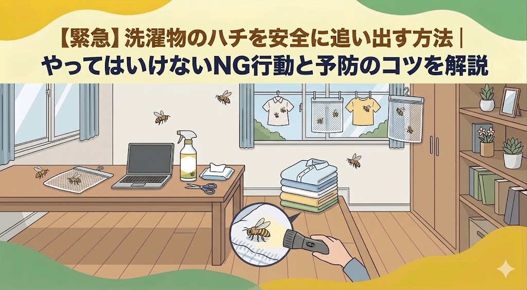 【緊急】洗濯物のハチを安全に追い出す方法｜やってはいけないNG行動と予防のコツ