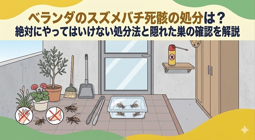 ベランダにスズメバチの死骸が…！絶対にやってはいけない処分法と隠れた巣の確認