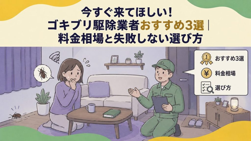 今すぐ来てほしい！ゴキブリ駆除業者おすすめ3選｜料金相場と失敗しない選び方
